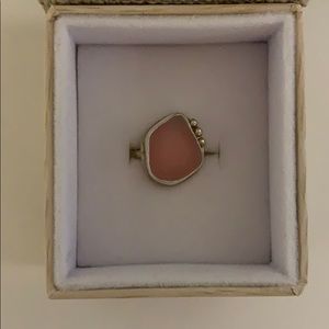 Pink sea glass ring. Never worn.